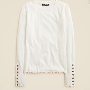 J.Crew Refined rib long-sleeve T-shirt with button cuffs